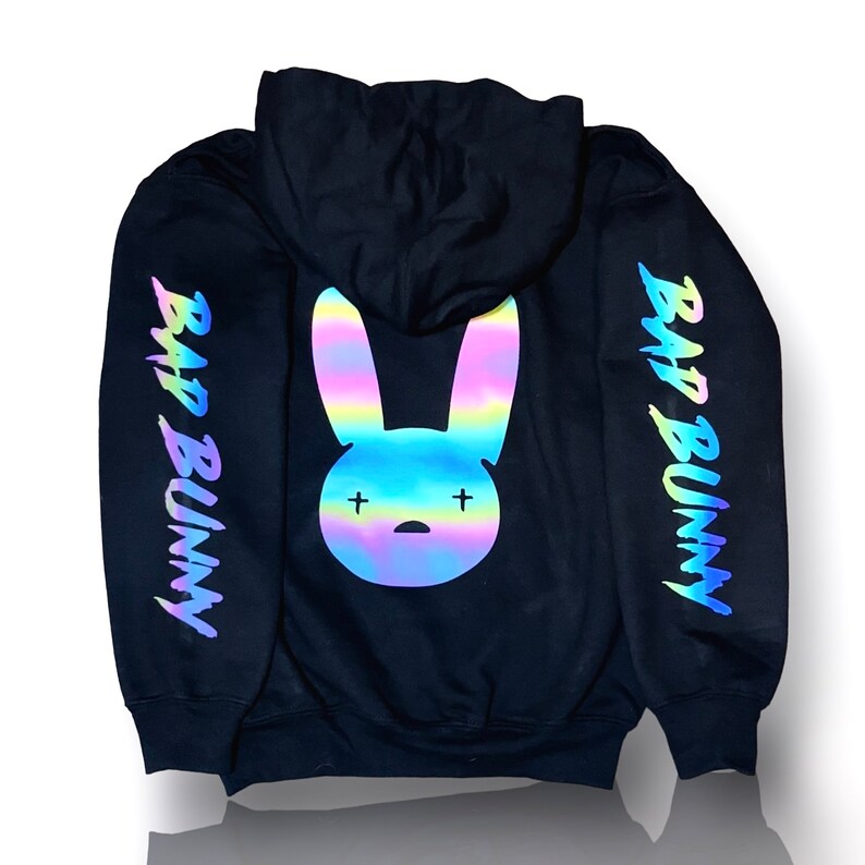 Bad Bunny Hoodie Reflective Vinyl Etsy