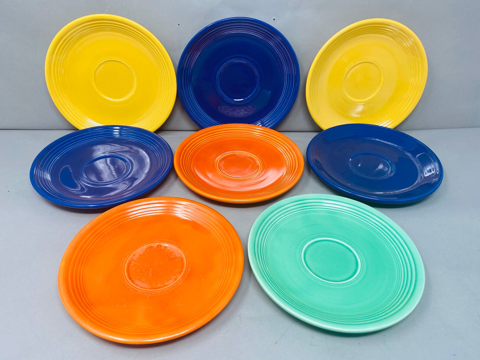 Genuine Fiesta Ware Teacups & Saucer Set of Eight Colorful Etsy