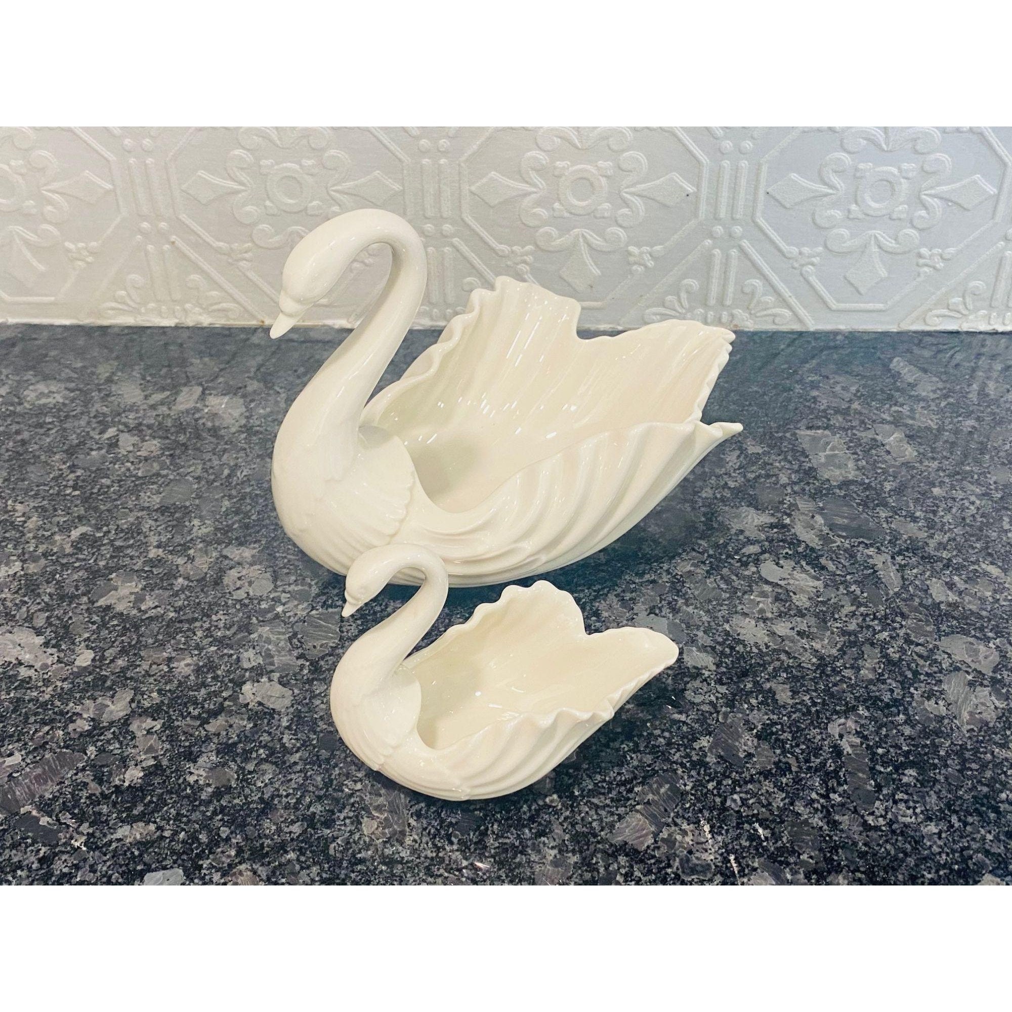 Lenox Swan Candy Dish Bowl And Trinket Set Large And Small Etsy