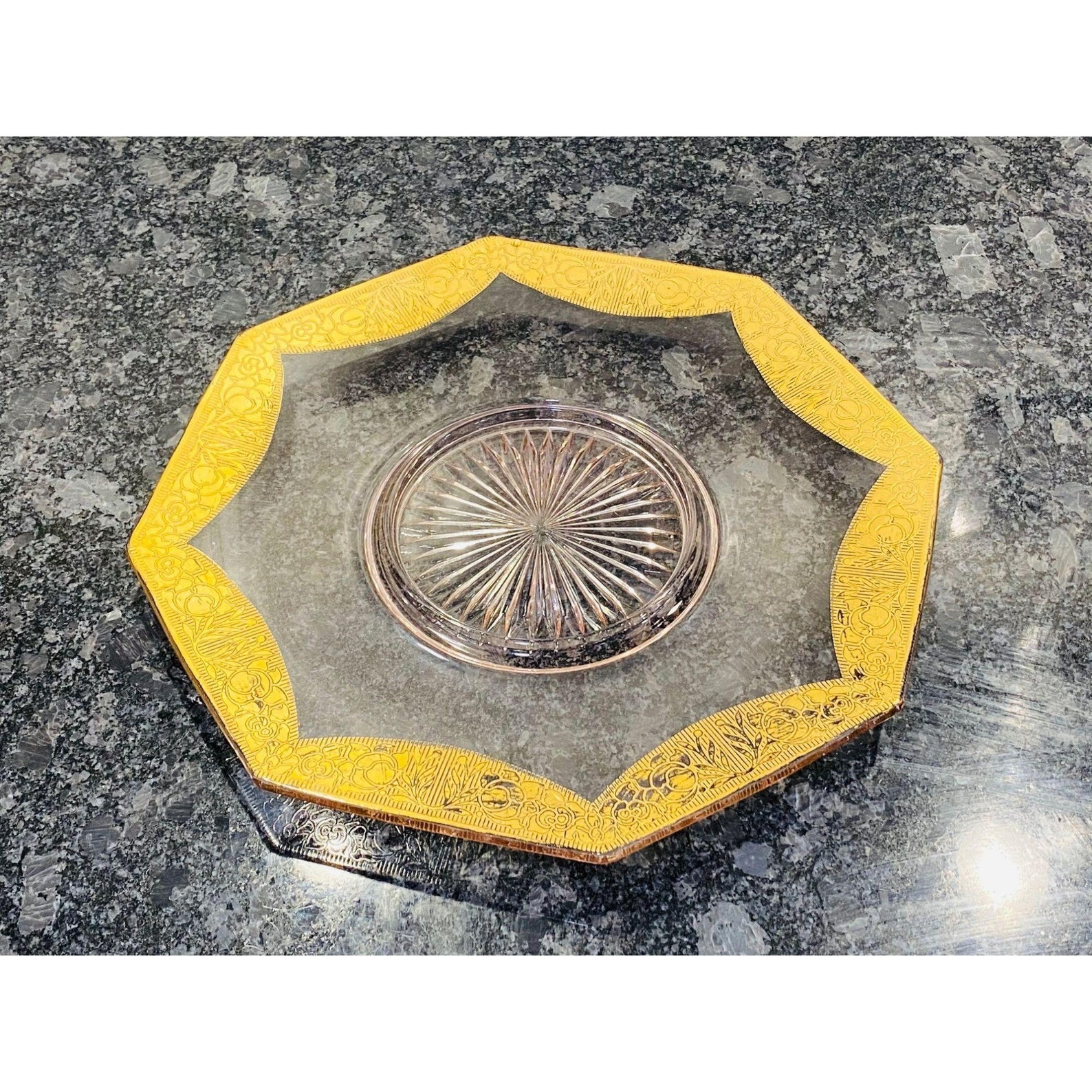 Tiffin Rambler Pink Gold Gilt Flower Octagon Starburst Etsy