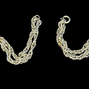 Double Stack Rope Chains Vtg Silver Tone Double Strand Rope Chain Necklace / Silver Layered ...