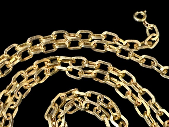 Vtg Gold Tone Cable Chain Runway Necklace / 51" L… - image 5