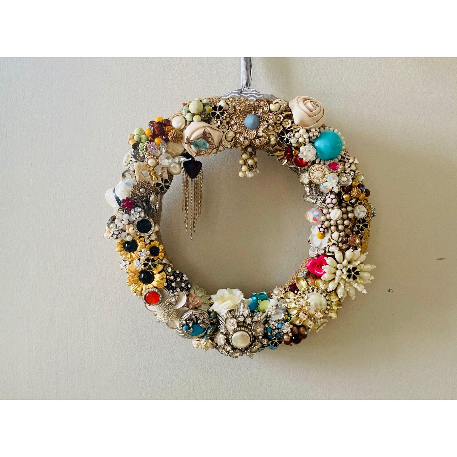 Jewelry Wreath Rhinestone Floral 11 Bejeweled Vintage | Etsy
