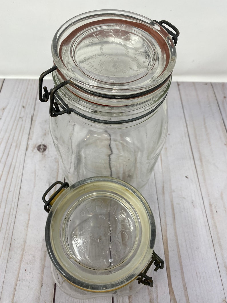 Italy Mason Jar Set of Four Wire Bail Camp Glass Canning Etsy