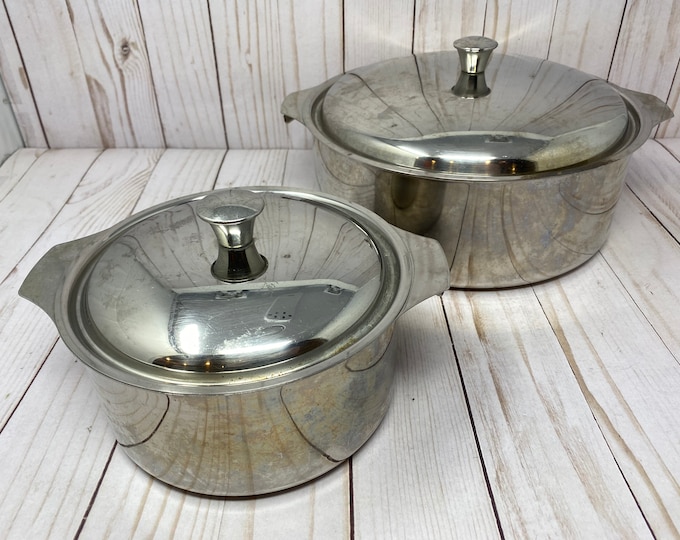 Triplinox 1810 Made in France Vintage Pot and Lid Set of Two Sizes No