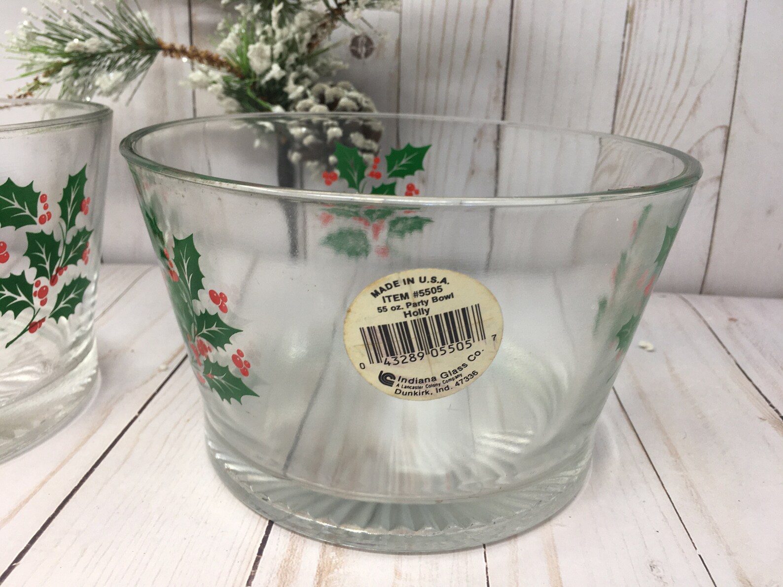 Holly Leaves & Red Berries Party Bowl Snack Bowl Christmas Etsy