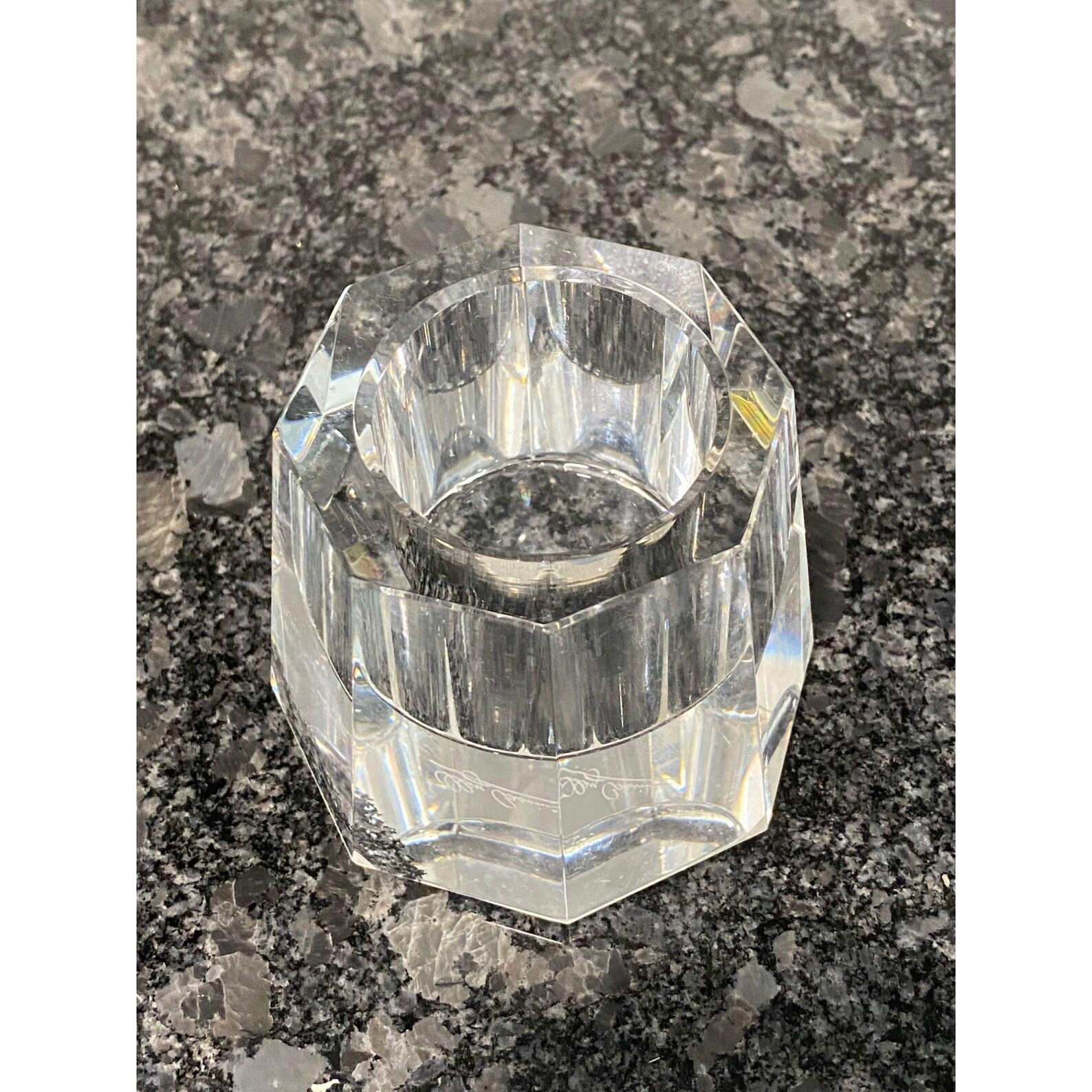 Oleg Cassini Crystal Round Votive Candle Holder Octagon Etsy