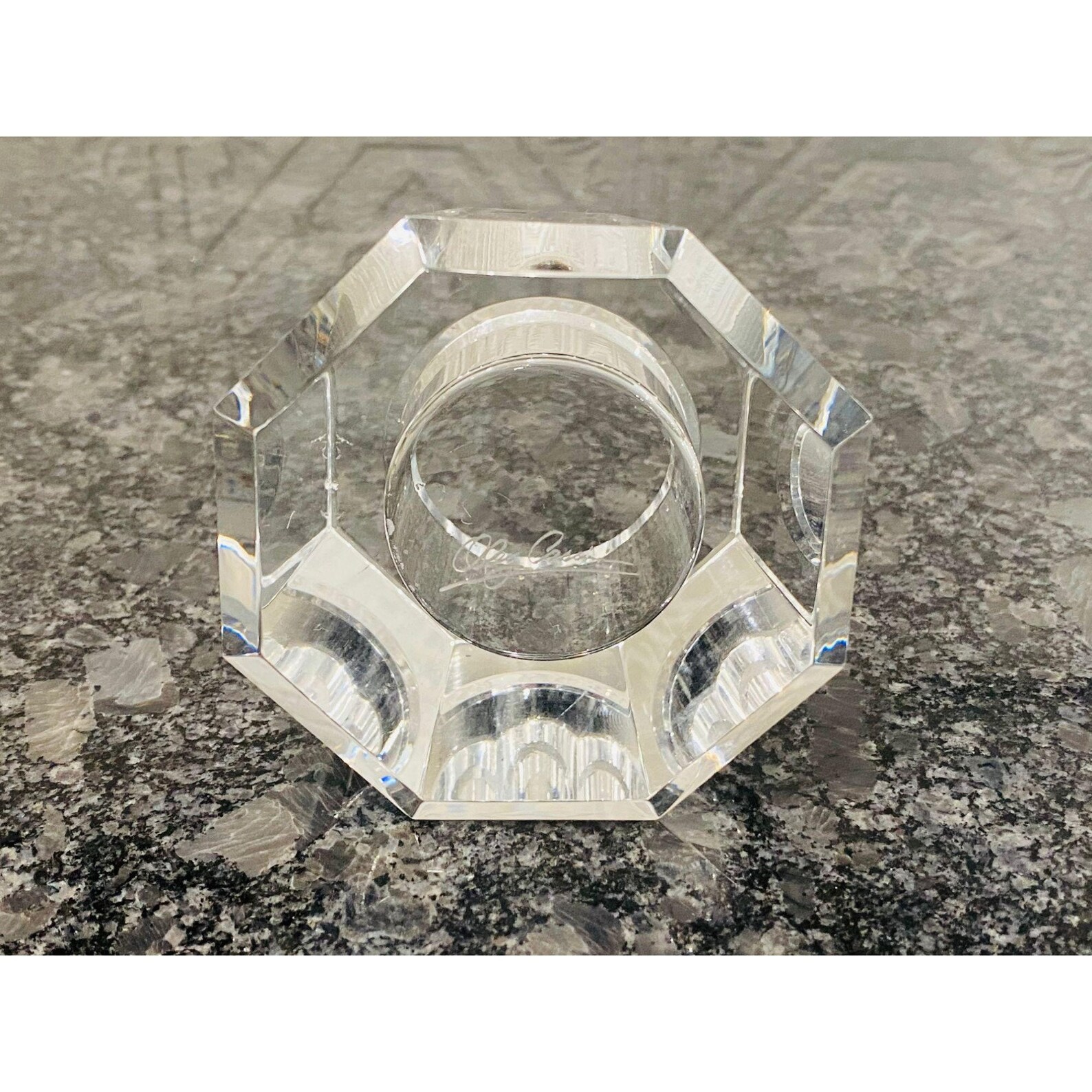 Oleg Cassini Crystal Round Votive Candle Holder Octagon Etsy