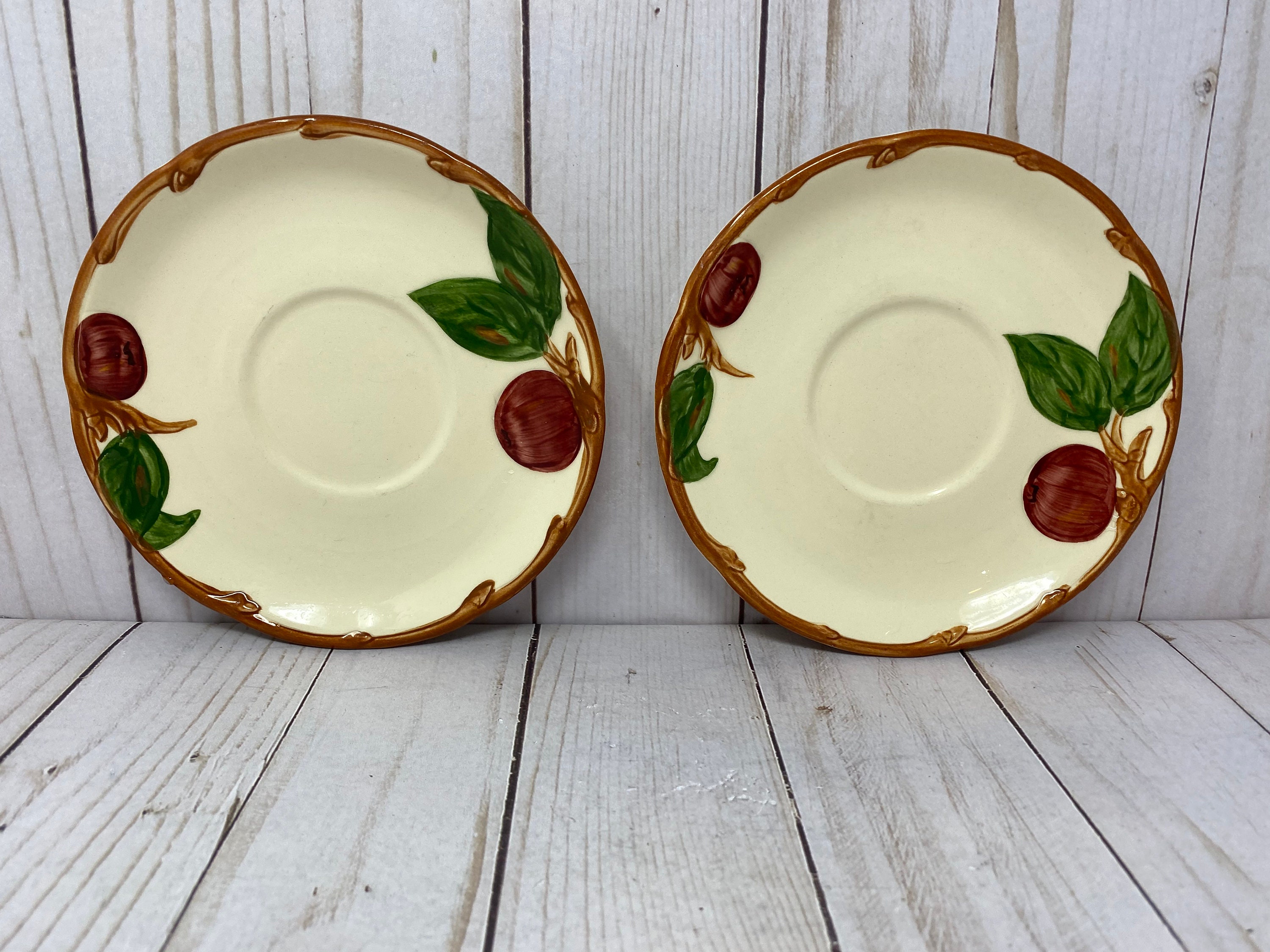 Franciscan Apple Print Saucer Set of Two California Backstamp Etsy