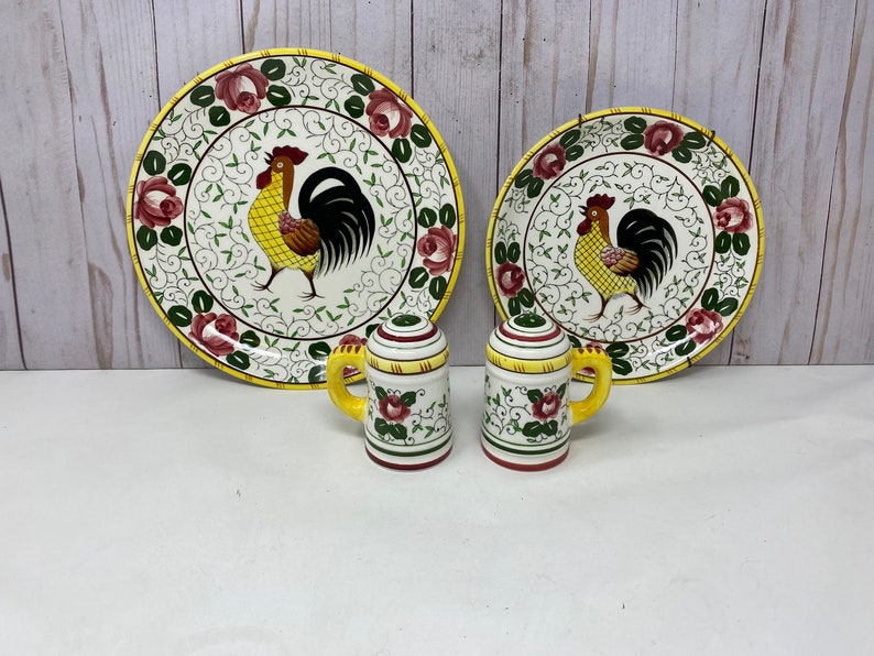 Vintage Early Provincial PY Ucagco Japan Rooster & Roses Etsy