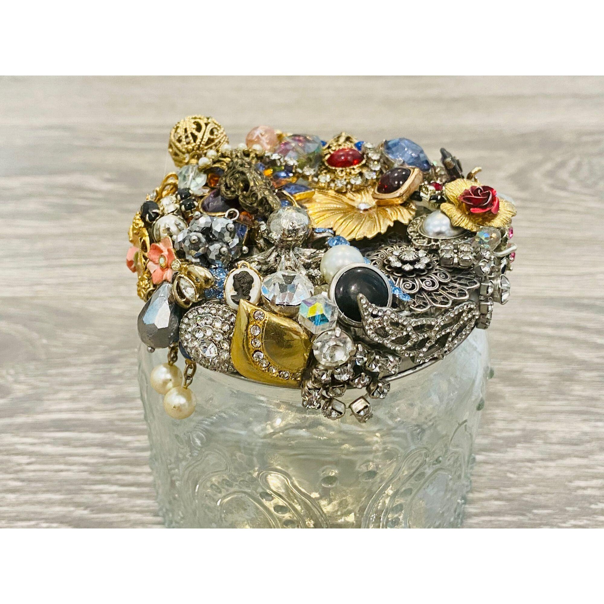 Bejeweled Vintage Jewelry Trinket Jar With Lid Jewelry Etsy