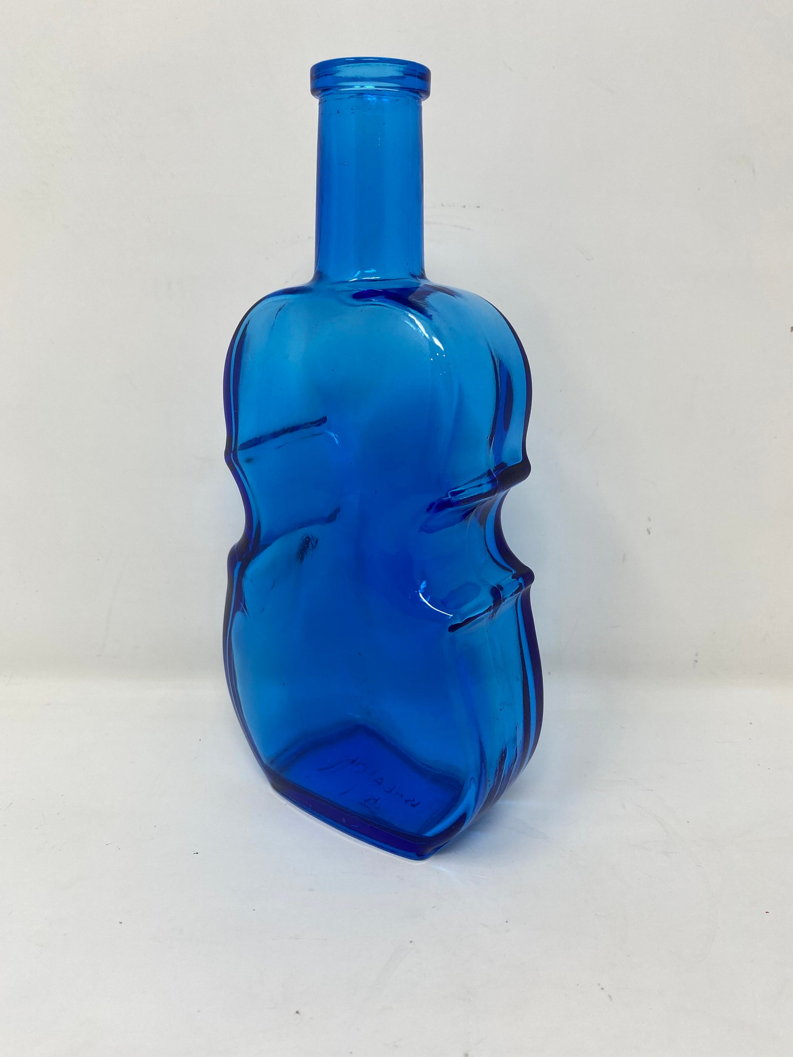 Wheaton Glass Violin Bottle Cobalt Blue Vintage Wheaton Etsy
