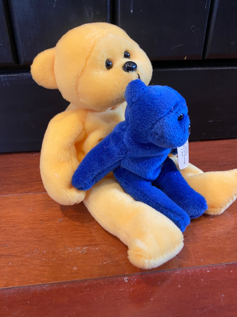 March of Dimes Bean Bag Plush Bears By Plushland 1999 Yellow Etsy