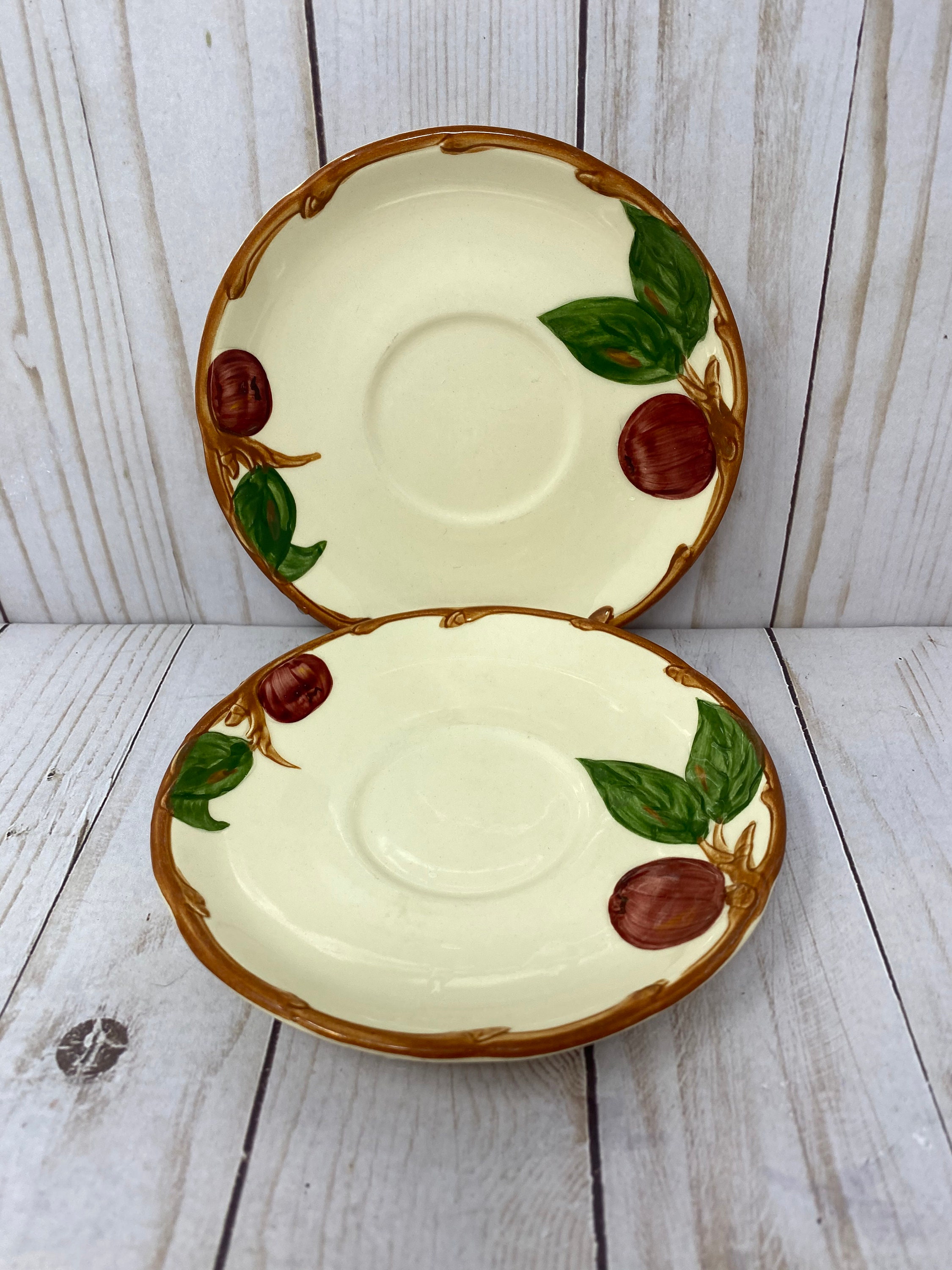 Franciscan Apple Print Saucer Set of Two California Backstamp Etsy