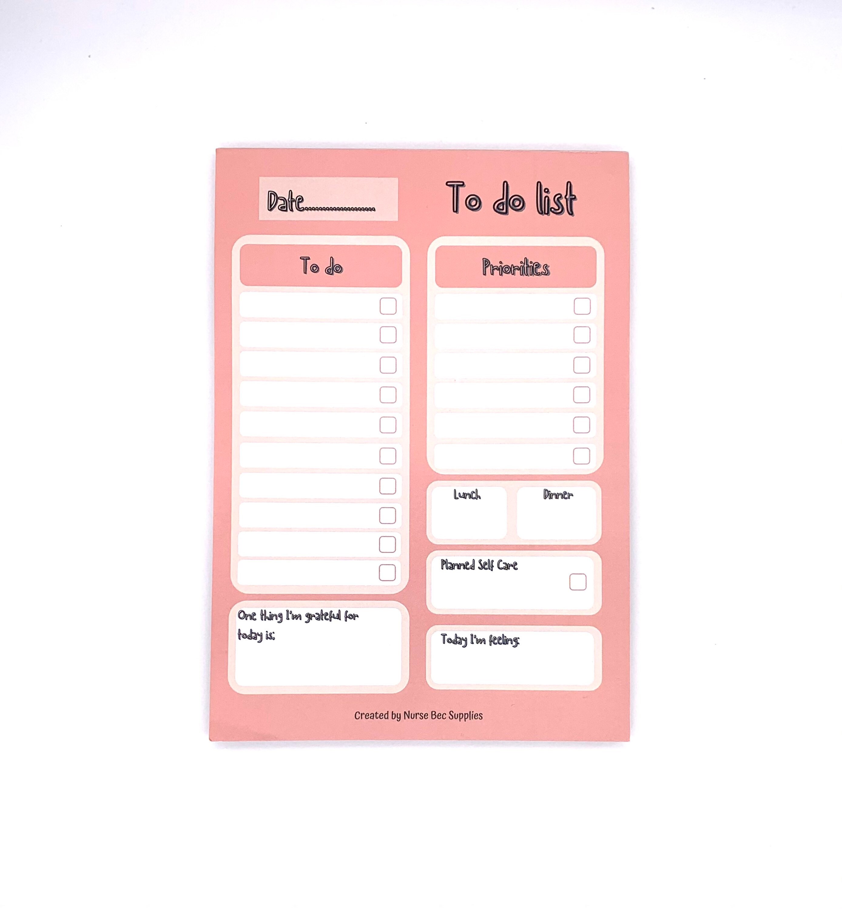 To Do List A5 Tear off Pad pink Planner Gift Etsy UK