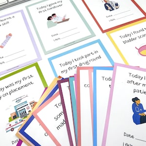Cartões de marcos para estudantes de enfermagem, flashcards essenciais, presente, guia, associado, enfermagem, colocação, diário