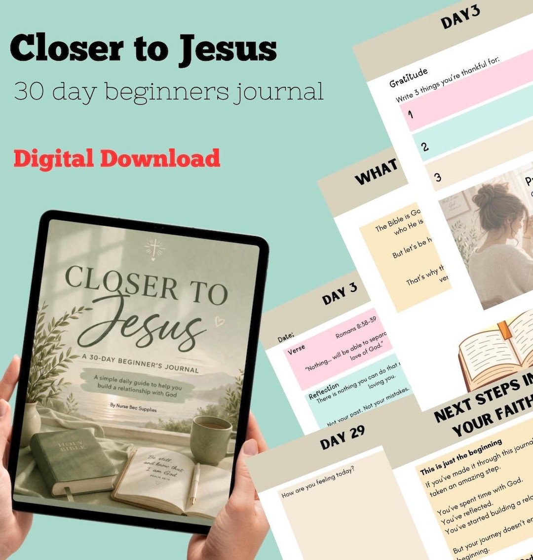 Grow Closer to Jesus, A 30 Day Beginners Journal to Help You Grow Your ...