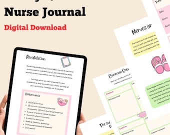 DIGITAL DOWNLOAD, Newly Qualified Nurse journal nurses | Nursing , planner, man, notebook, diary, calendar, planner