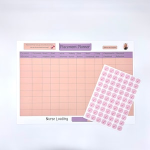 Placement Wall Planners - for student nurses, nursing, nurse, gift, adult nursing, nursing student, stationary