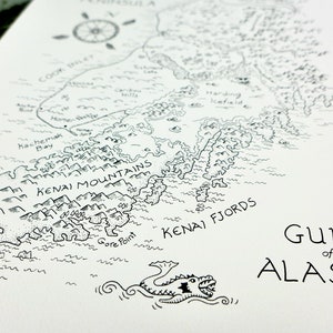 Kenai Peninsula Map: Hand-drawn Map Print by Alaskan Artist Kim Mcnett - Etsy