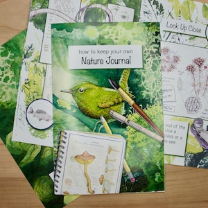 Nature Journal How-To Booklet: Pocket guide for kids, field sketching and journaling prompts, outdoor activities, educational activity