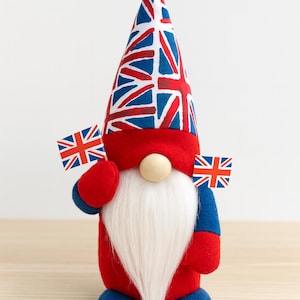 Handmade Union Jack Queens Jubilee Gnome, Nordic, Gonk, Swedish Tomte