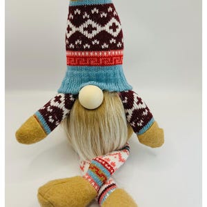 Handmade Autumn Blue Shelf Sitter Gonk, Nordic, Gnome, Swedish Tomte