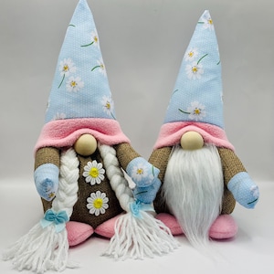 Daisy Pink and Blue Gonk, Nordic, Gnome, Swedish Tomte