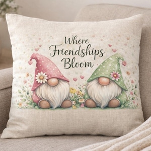Where Friendships Bloom – Linen Gonk Cushion