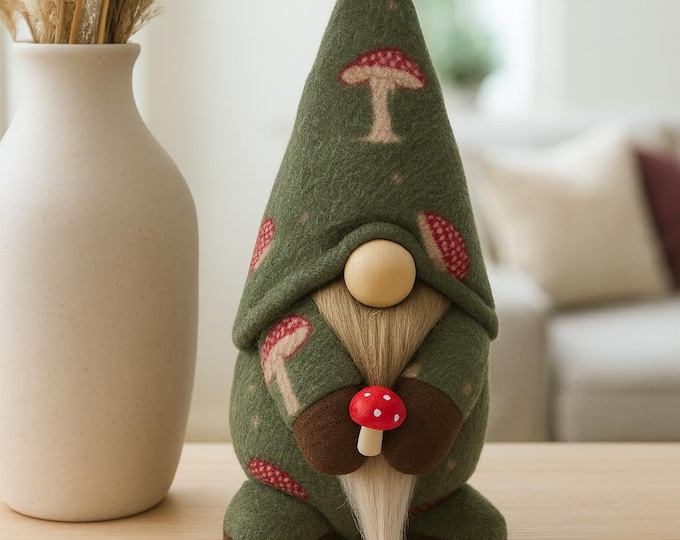 Handmade Limited Edition Toadstool Gonk, Designed by Forever Gnomes UK, Nordic, gnome, Swedish tomte