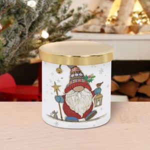 Christmas Gonk Candle With Lid, Nordic, Gnome, Swedish Tomte