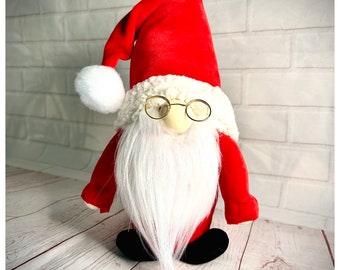 Handmade Santa Gonk with Glasses, Nordic, Gnome, Swedish Tomte
