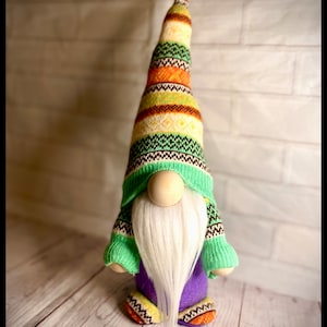 Handmade Winter Green Gnome, Nordic, Gonk, Swedish Tomte