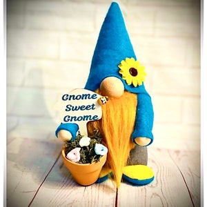Handmade Gnome Sweet Gnome, With Terracotta pot, Nordic, Gonk, Swedish Tomte