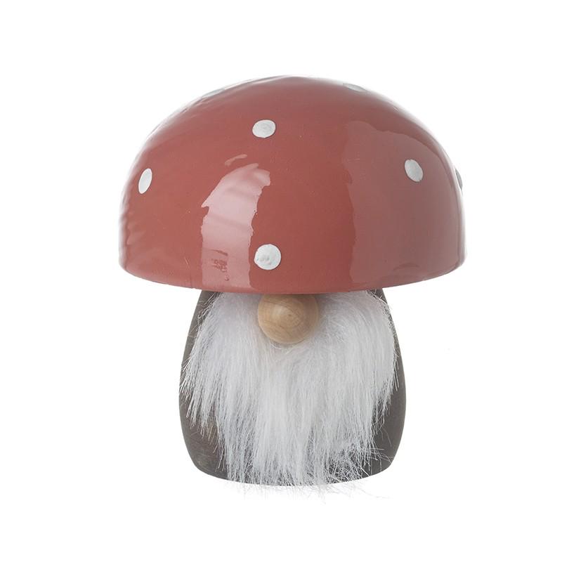 Ceramic Toadstool Gonk Ornament 7.5cm, Nordic, Gnome, Swedish Tomte