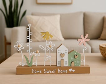 Home Sweet Home Floral Decorative Plaque 20cm