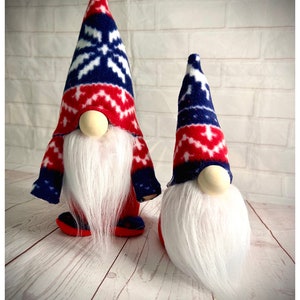 Handmade Blue and Red Christmas Gonk, Nordic, Gnome, Swedish Tomte