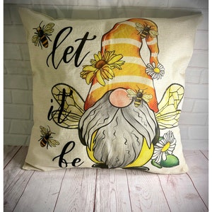 Let It Be Gonk  Linen Cushion Cover, Nordic, Gnome, Swedish Tomte