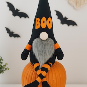 Halloween Boo Gonk with Dangling Legs, Made and Designed by Forever Gnomes UK, Gnome, Nordic, Swedish Tomte