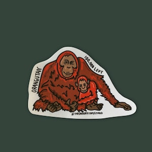 Orang-Utan Mom Endangered Species Aufkleber, Laptop Aufkleber, Trinkflasche Aufkleber, Geschenk für Biologin, Geschenk für Biologin