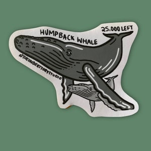 Buckelwal Mama Endangered Species Aufkleber, Laptop Aufkleber, Trinkflasche Aufkleber, Walkunst, Mutter Geschenk, Geschenk für Biologin