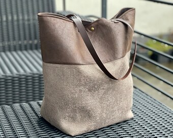 Large minimalist bag for every day, easy, roomy for shopping, shopping, unique piece!