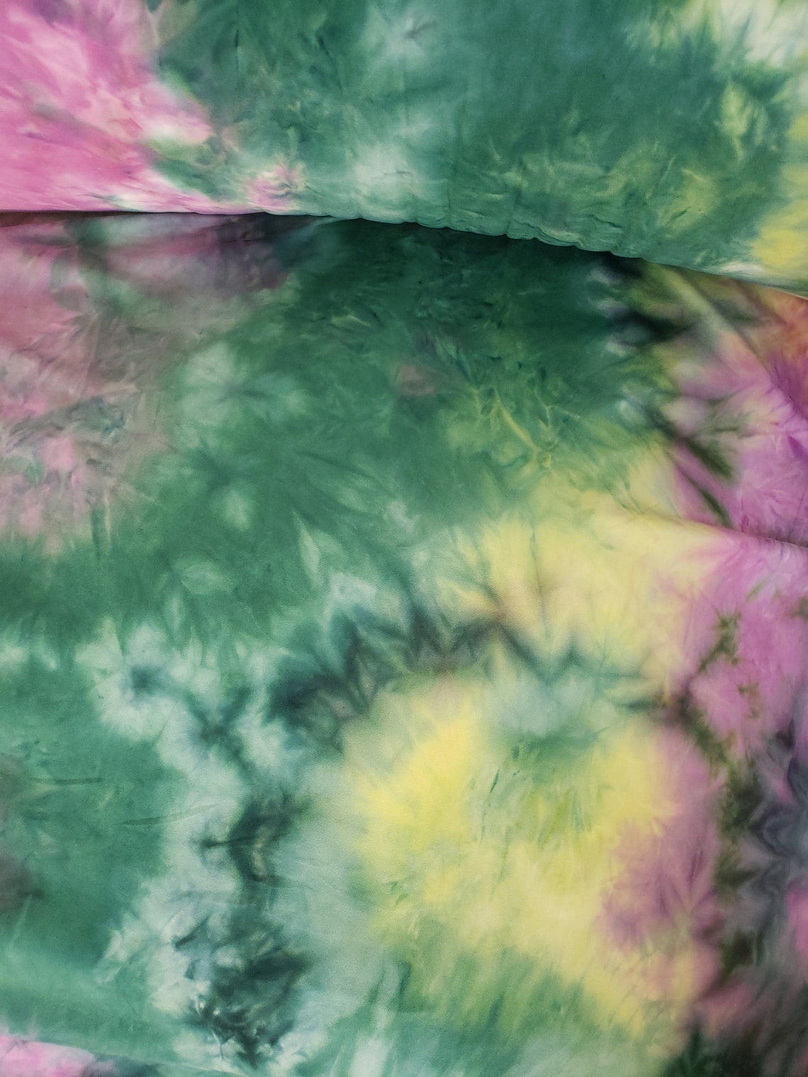 Green Tie Dye Fabric Tie Die Knit Soft Brushed Tie Dye Etsy