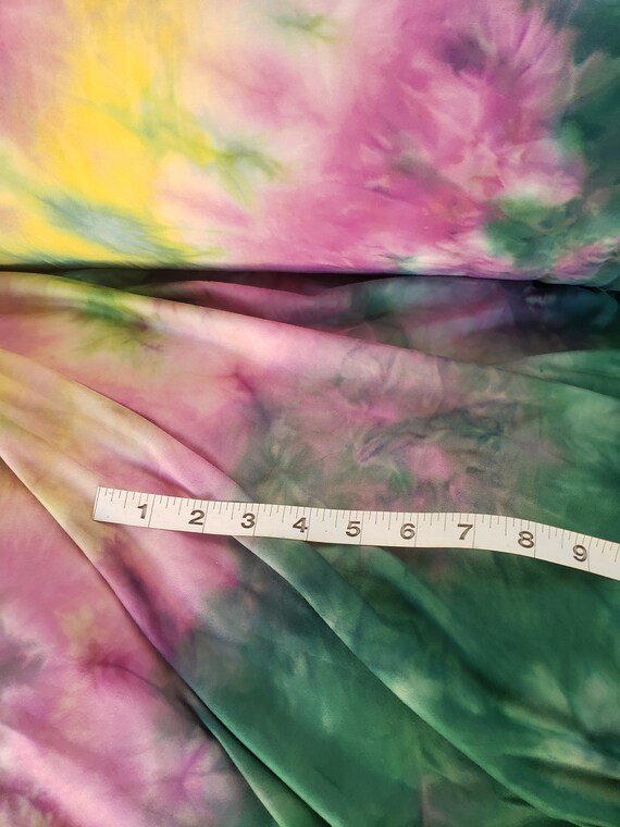Green Tie Dye Fabric Tie Die Knit Soft Brushed Tie dye Etsy
