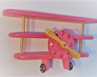 Wood Airplane Shelf / Pink Baroness