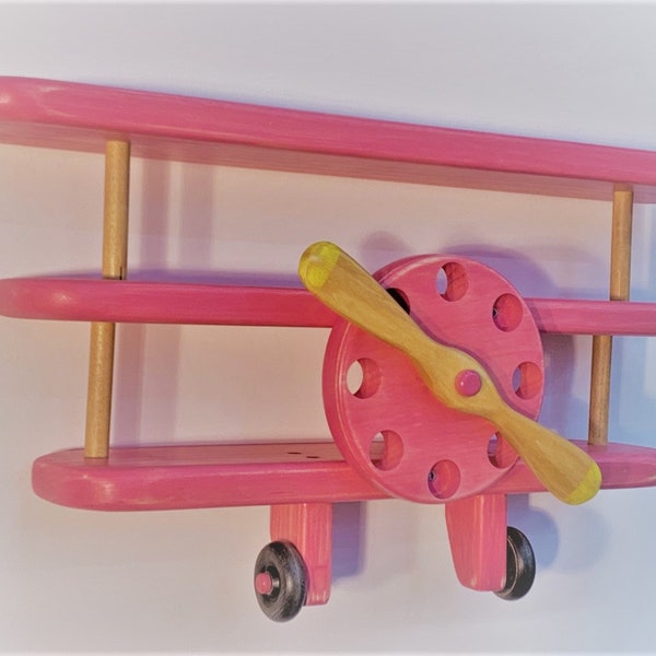 Wood Airplane Shelf / Pink Baroness