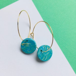 Medium Hoop Earrings | Handmade statement earrings polymer clay earrings dangle earrings mothers day gift for her