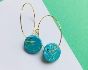Medium Hoop Earrings | Handmade statement earrings polymer clay earrings dangle earrings mothers day gift for her