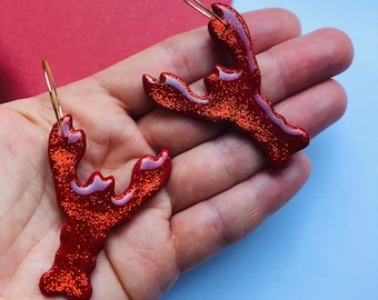 Statement Earrings | Handmade Polymer Clay Earrings | Valentines earrings | Lobster earrings | Resin earrings