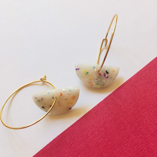 Cassie Mini Confetti Short Fringe Earrings
